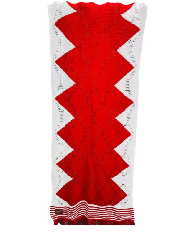 woolen shawl white and red